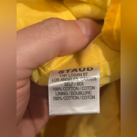 STAUD Carina Sunburst Two-Tone Puff-Sleeve Maxi Dress - Picture 10 of 10